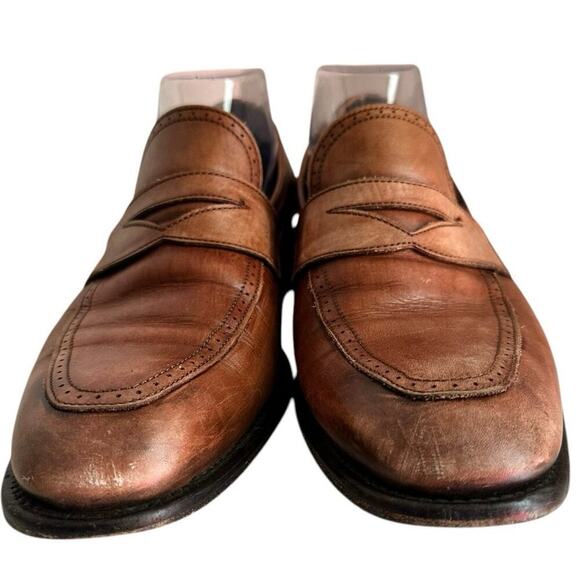Johnston & Murphy Men’s Brown Leather Penny Loafer Slip-On Shoes Sz. 9 - Picture 2 of 14